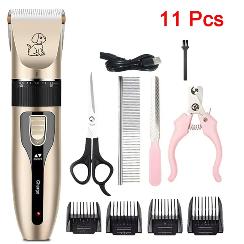 Tondeuse électrique pour animaux de compagnie, kit de toilettage professionnel rechargeable, avec rasoir, tondeuse silencieuse 7