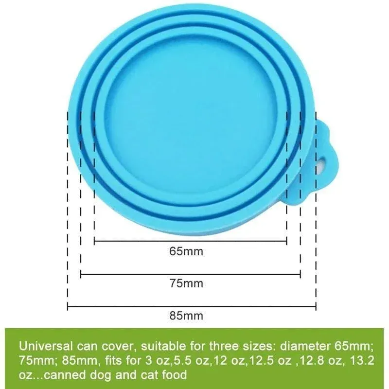 Couvercle en silicone réutilisable pour boîtes de nourriture pour animaux, lot de 18, couvercle d'étanchéité, accessoires pour chiens et chats, compatible avec les diamètres 6,5 cm, 7,5 cm et 8,5 cm, 3 en 1 6