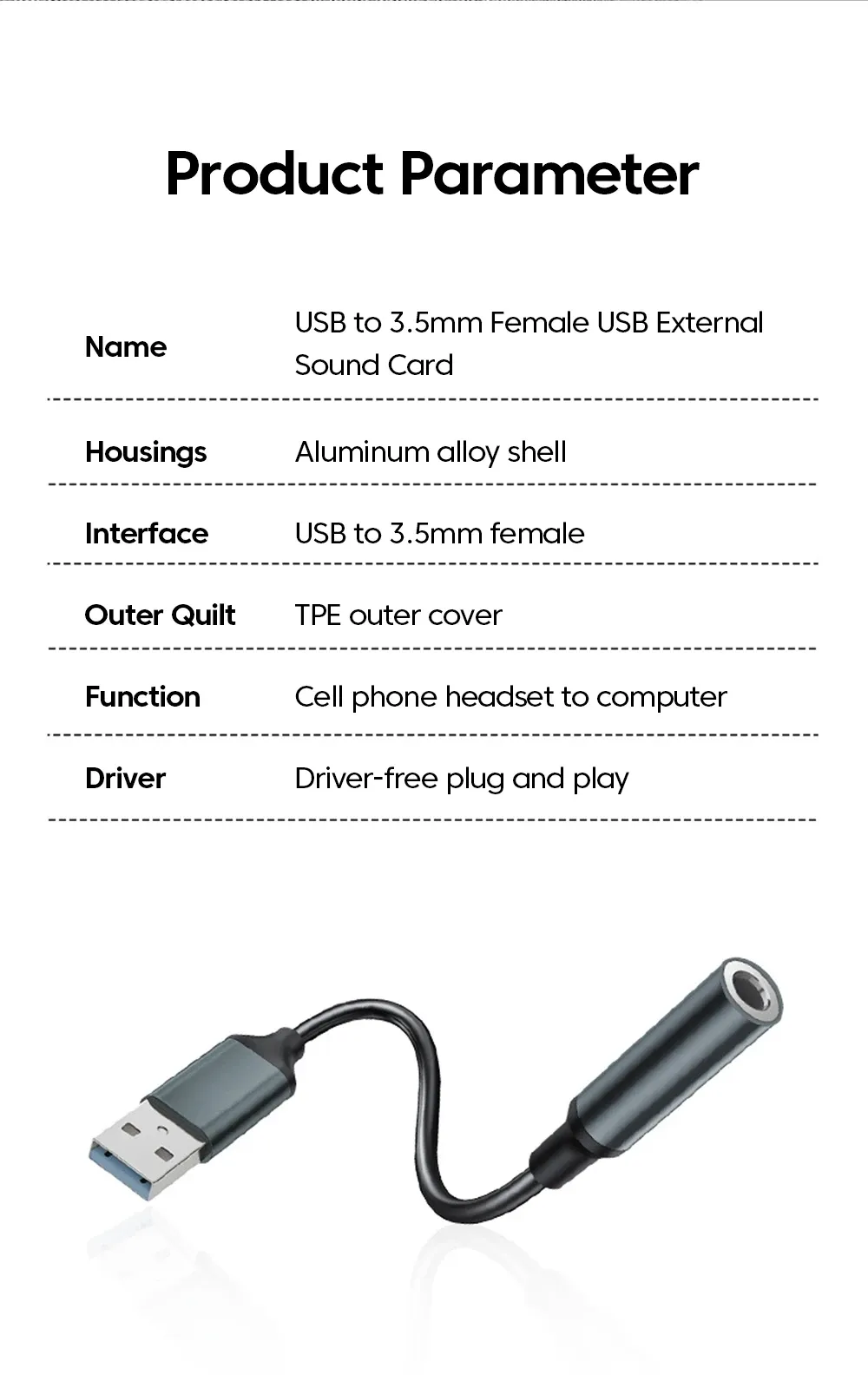 Adaptateur audio USB finition soignée