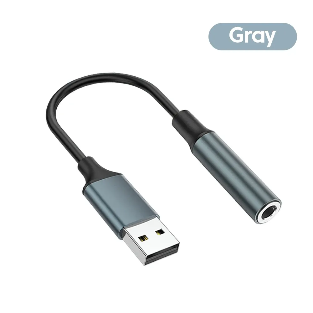 Adaptateur audio USB vers prise jack 3,5 mm pour casque et microphone, son stéréo externe pour PC et ordinateurs portables 8