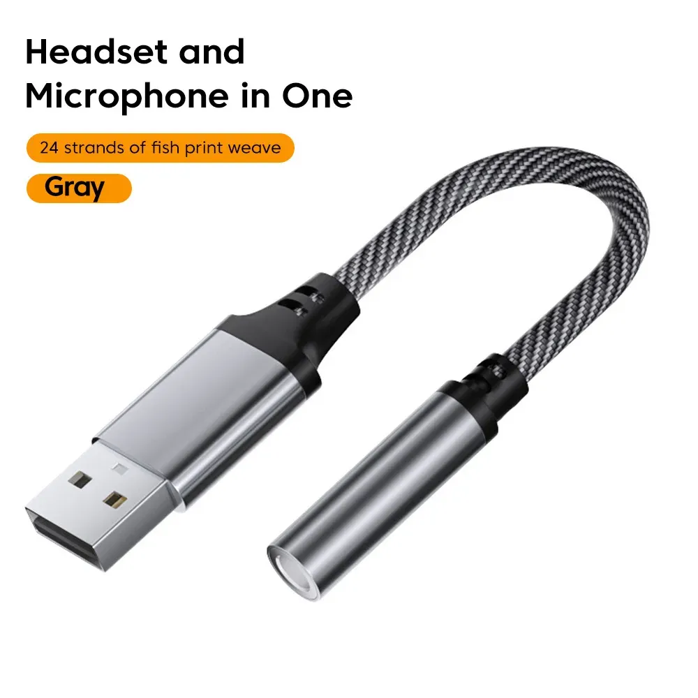 Adaptateur audio USB vers prise jack 3,5 mm pour casque et microphone, son stéréo externe pour PC et ordinateurs portables 9