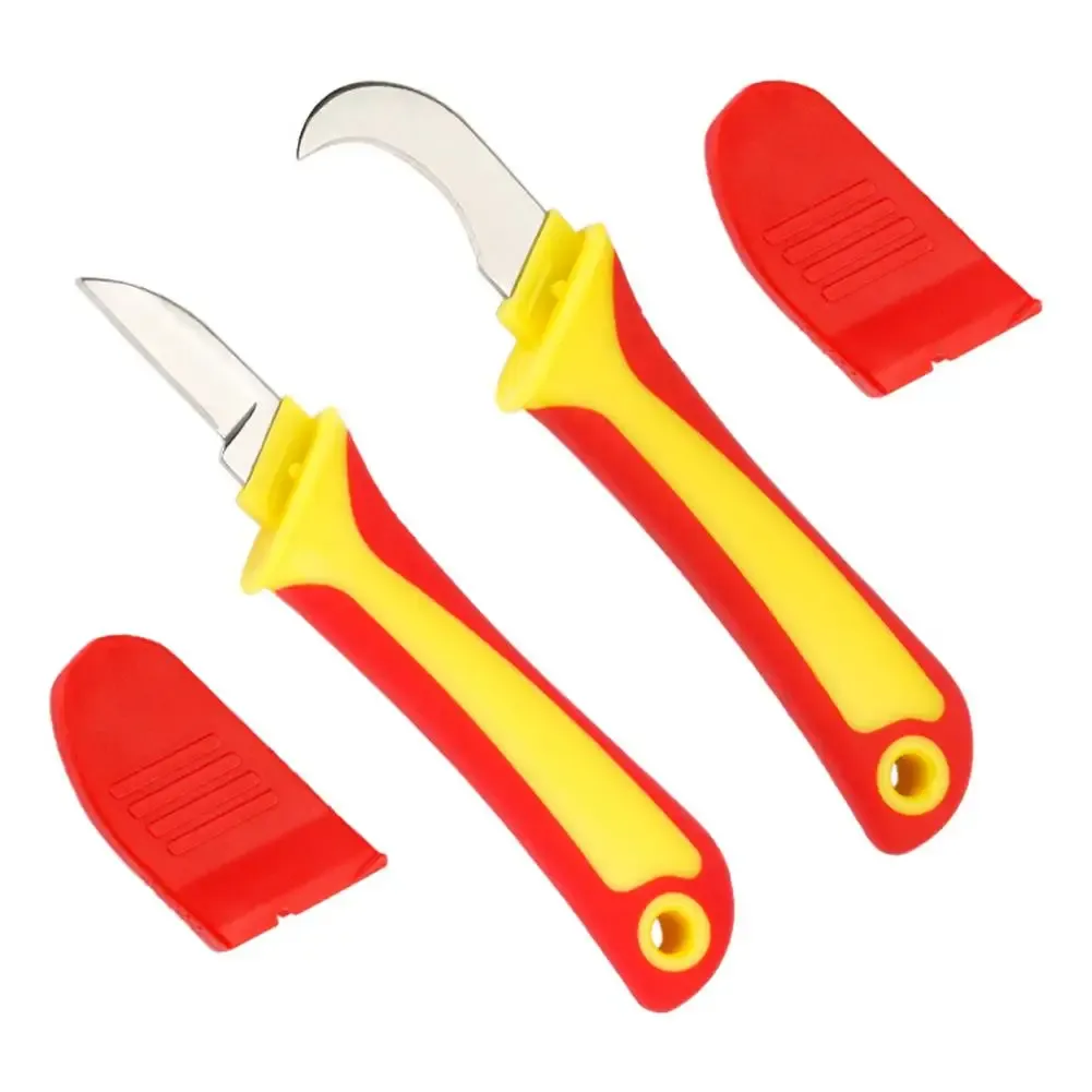 Couteau d'électricien isolé multifonction avec lame courbe et lame droite, dénudeur et coupe-câble 1