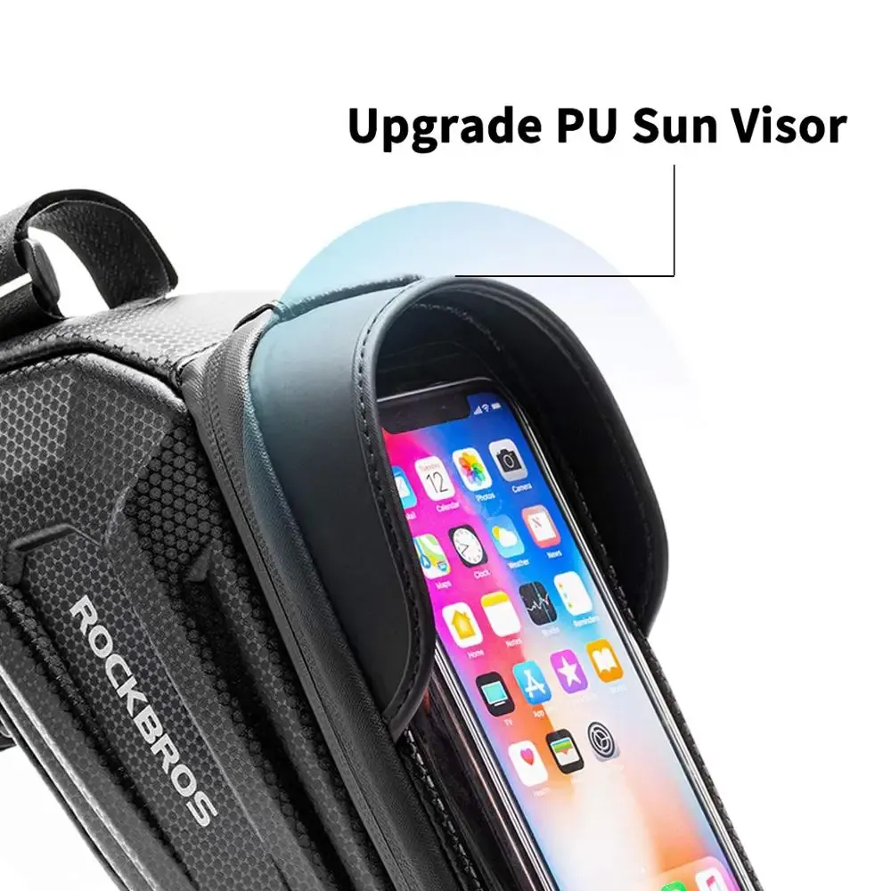 Sac de cadre étanche à écran tactile ROCKBROS pour vélo, compatible smartphone 6,5 pouces, fixation sur tube supérieur, idéal VTT et vélo de route 5
