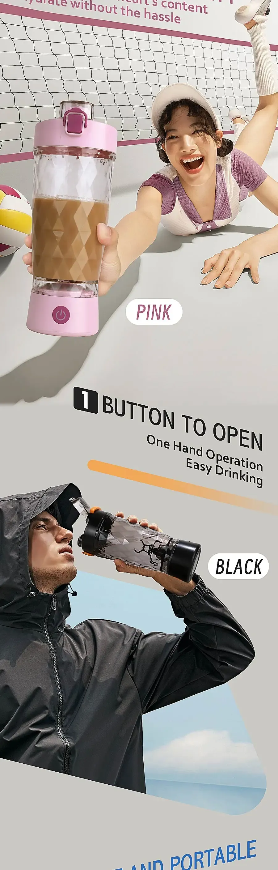 Shaker électrique 650 ml en situation d'utilisation