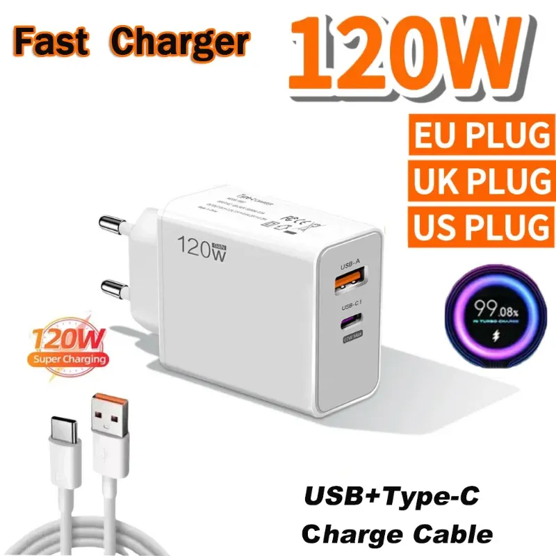 Chargeur Xiaomi d'origine 120 W à charge rapide HyperCharge, adaptateur secteur USB Type-C 6 A pour Xiaomi Ultra et Redmi - Image 1