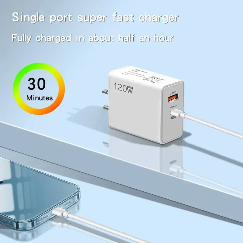 Chargeur Xiaomi d'origine 120 W à charge rapide HyperCharge, adaptateur secteur USB Type-C 6 A pour Xiaomi Ultra et Redmi 6