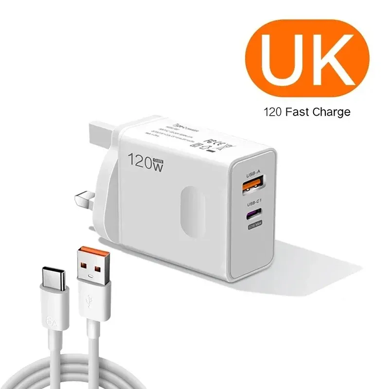 Chargeur Xiaomi d'origine 120 W à charge rapide HyperCharge, adaptateur secteur USB Type-C 6 A pour Xiaomi Ultra et Redmi 12