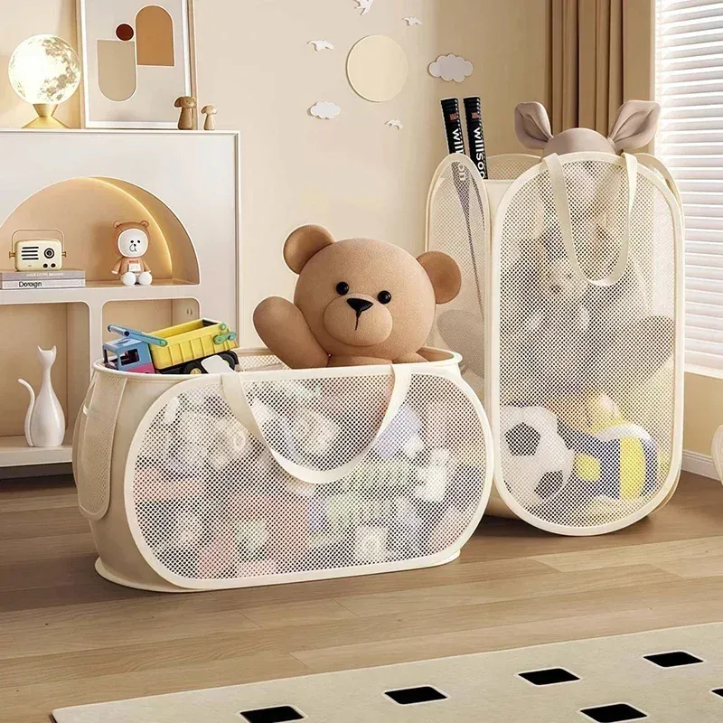Panier de rangement en maille respirante pour jouets