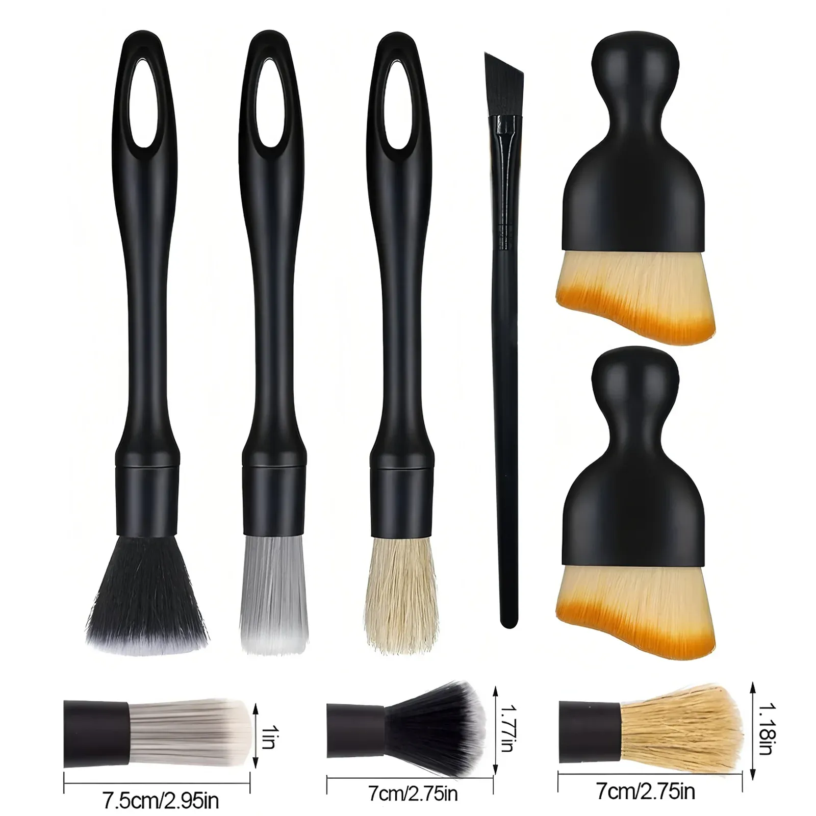 Kit de brosses de nettoyage automobile, brosse anti-poussière pour intérieur de voiture, brosse de balayage en microfibre pour véhicule, outils de nettoyage des jantes 9