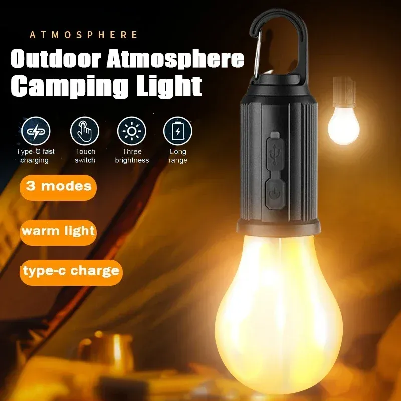 Lanterne LED rechargeable par USB pour camping et pêche, éclairage d'urgence haute luminosité