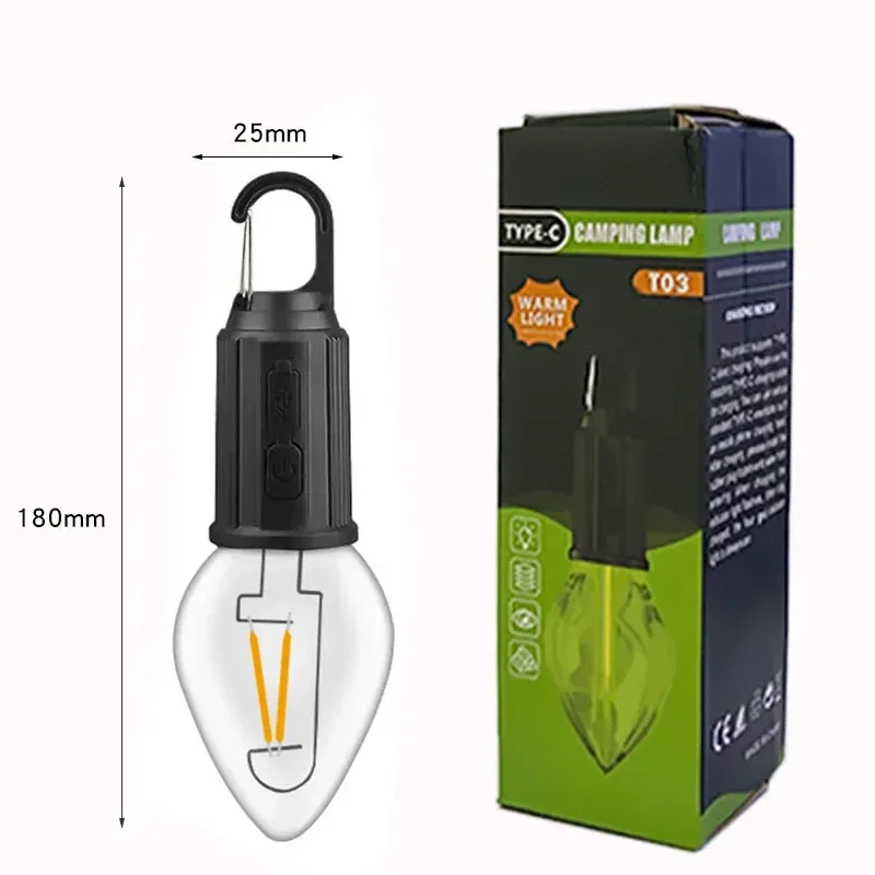 Lanterne LED rechargeable par USB pour camping et pêche, éclairage d'urgence haute luminosité 9