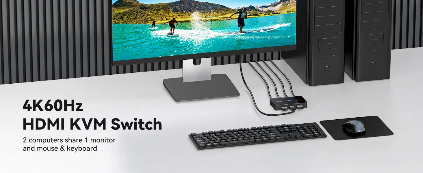 Commutateur KVM HDMI dans un environnement de bureau