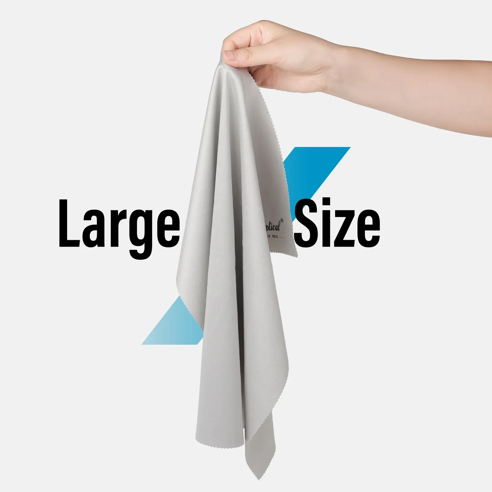 Chiffon de nettoyage en microfibre extra large, lot de 2, 40 × 40 cm, pour lunettes, bijoux et écrans électroniques, lavable, noir/gris 6