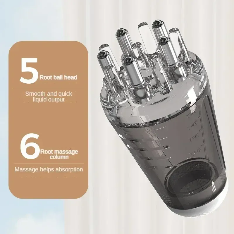 Applicateur de cuir chevelu, solution de repousse et de coiffage des cheveux, peigne de guidage, tête hexagonale, rouleau d'huile, peigne de massage, outils de relaxation 2