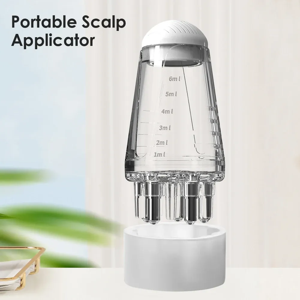Applicateur de cuir chevelu, solution de repousse et de coiffage des cheveux, peigne de guidage, tête hexagonale, rouleau d'huile, peigne de massage, outils de relaxation 6