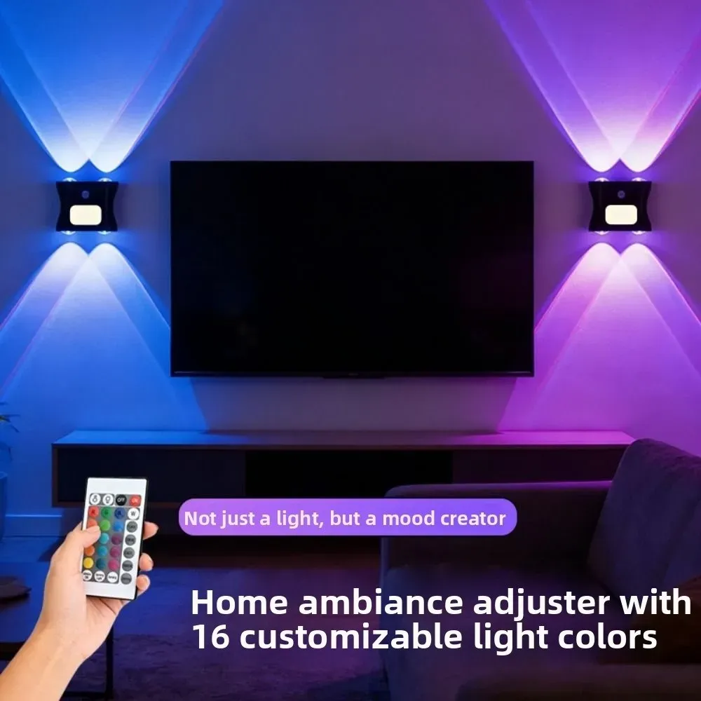 Veilleuse murale rechargeable à détecteur de mouvement sans fil, RGB 16 couleurs avec télécommande 2