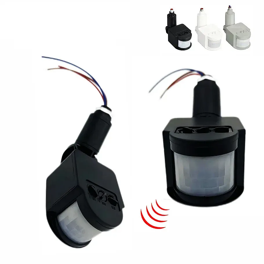 Détecteur de mouvement PIR à éclairage LED et infrarouge automatique pour extérieur, AC 110 V / 220 V, 12 V, 24 V - Image 1