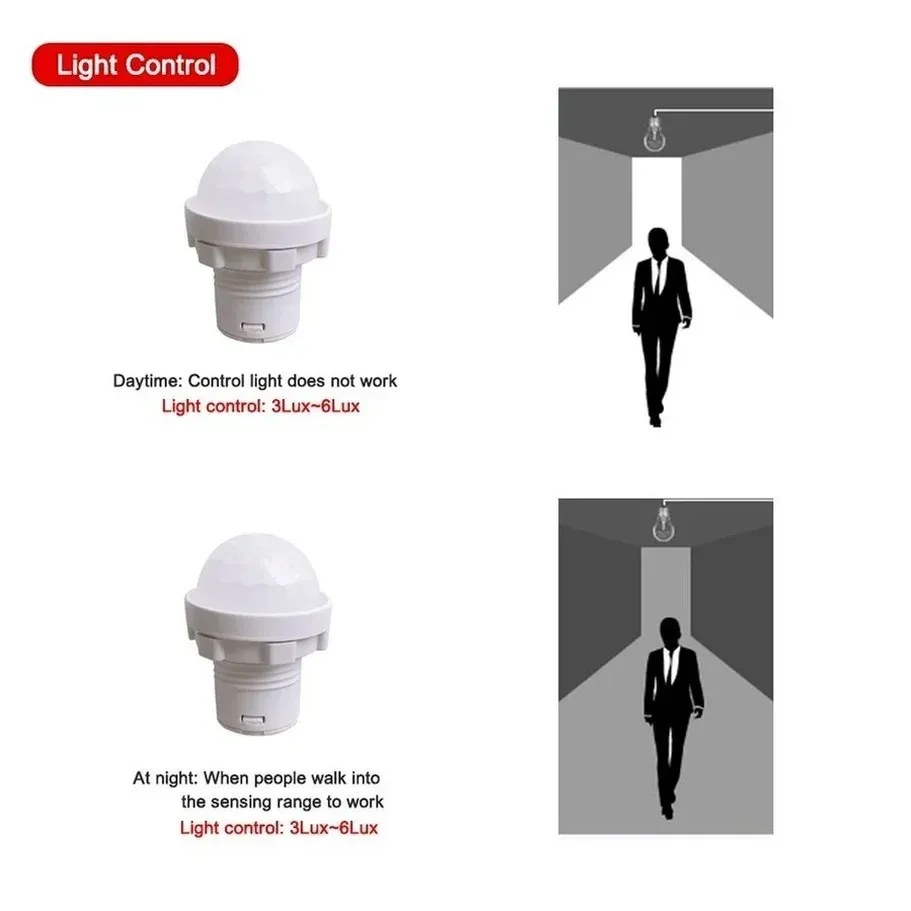 Détecteur de mouvement PIR à éclairage LED et infrarouge automatique pour extérieur, AC 110 V / 220 V, 12 V, 24 V 5