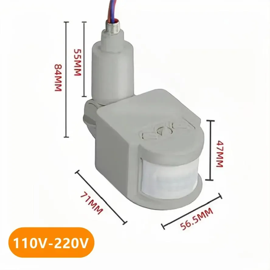 Détecteur de mouvement PIR à éclairage LED et infrarouge automatique pour extérieur, AC 110 V / 220 V, 12 V, 24 V 13
