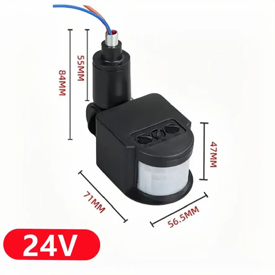Détecteur de mouvement PIR à éclairage LED et infrarouge automatique pour extérieur, AC 110 V / 220 V, 12 V, 24 V 7