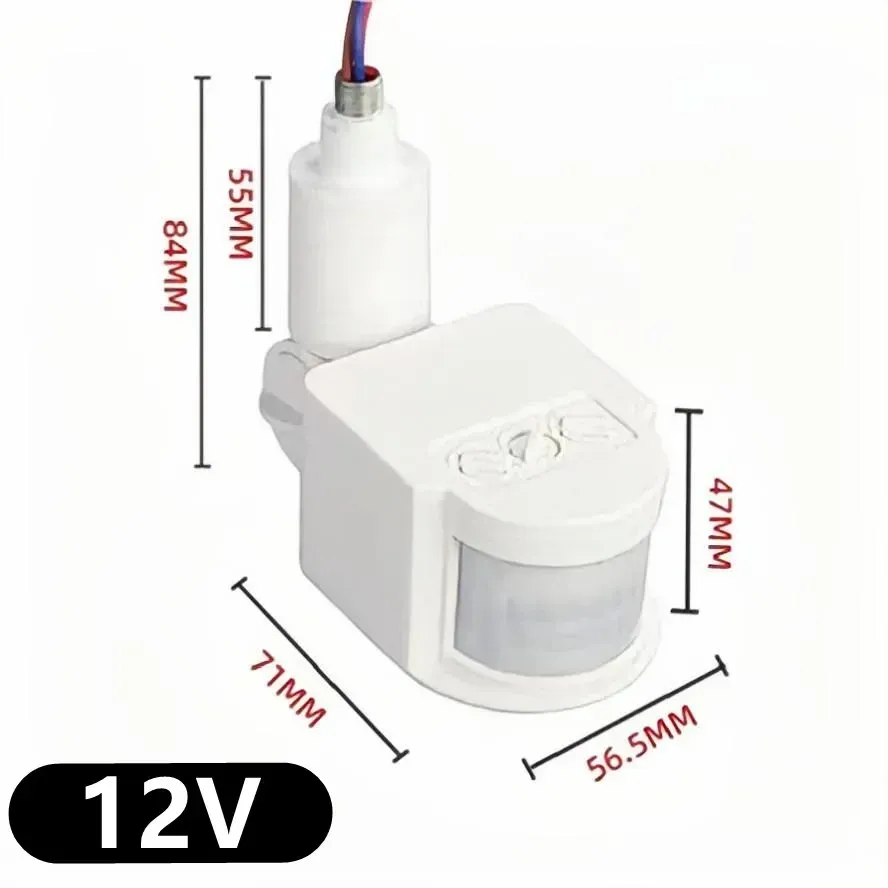 Détecteur de mouvement PIR à éclairage LED et infrarouge automatique pour extérieur, AC 110 V / 220 V, 12 V, 24 V 9
