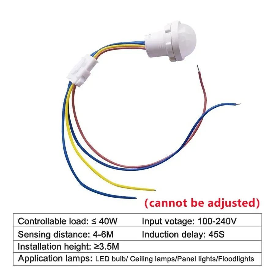 Détecteur de mouvement PIR à éclairage LED et infrarouge automatique pour extérieur, AC 110 V / 220 V, 12 V, 24 V 16