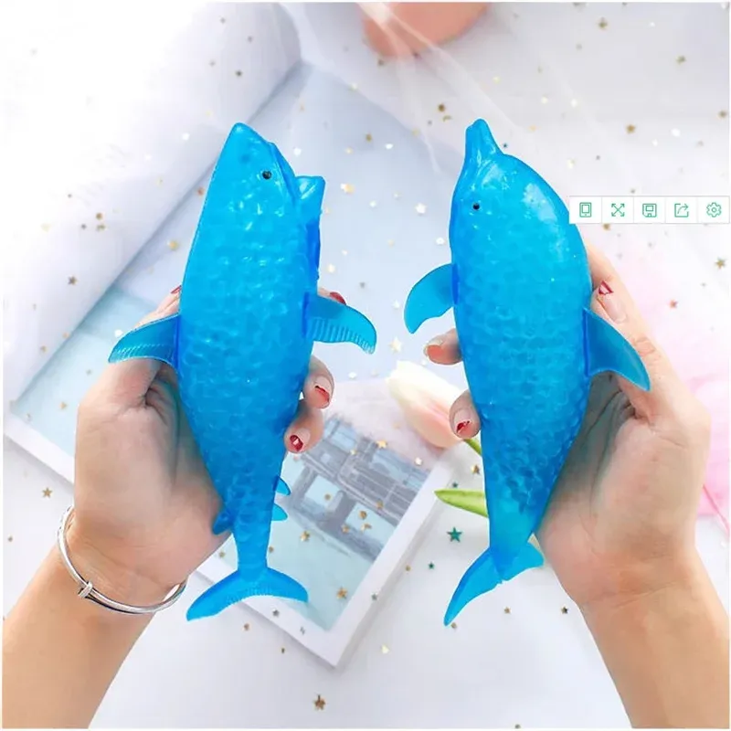 Balle anti-stress Squishy Requin et Dauphin, vue latérale