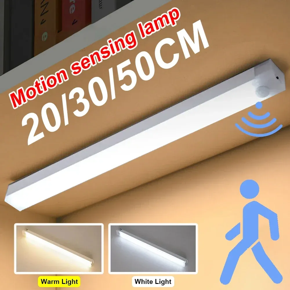 Veilleuse LED sans fil à détecteur de mouvement, rechargeable via USB-C, pour armoire, escalier et cuisine 1