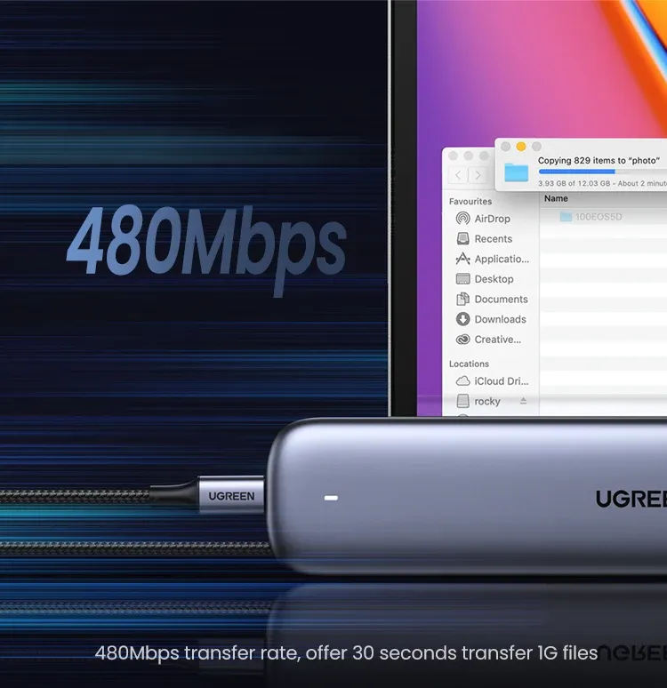 Transfert de données 480 Mbps