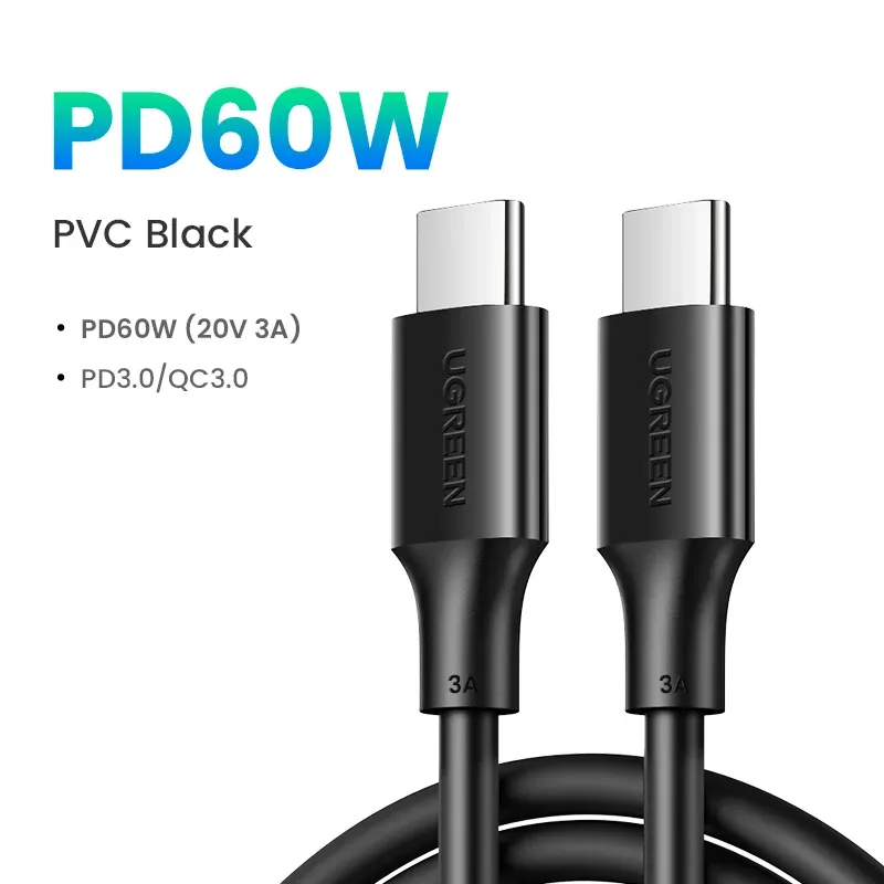 Câble USB Type-C vers USB-C 100 W UGREEN, charge rapide 5 A avec puce e-marker, compatible iPhone 17, iPhone 16, MacBook, iPad, Samsung et Poco 11