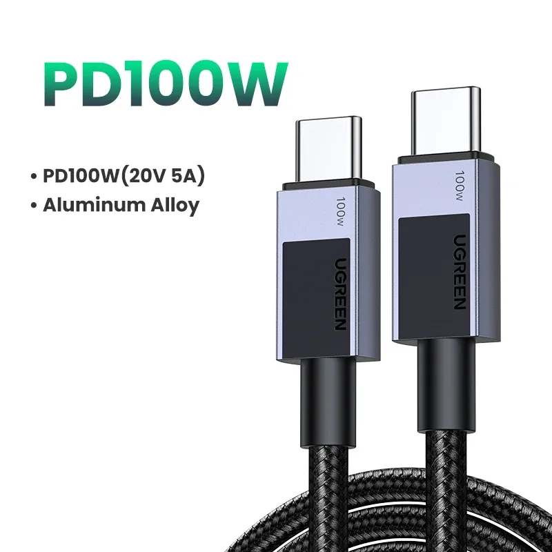 Câble USB Type-C vers USB-C 100 W UGREEN, charge rapide 5 A avec puce e-marker, compatible iPhone 17, iPhone 16, MacBook, iPad, Samsung et Poco 8