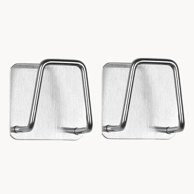 Lot de 2 porte-éponges muraux auto-adhésifs en acier inoxydable 7