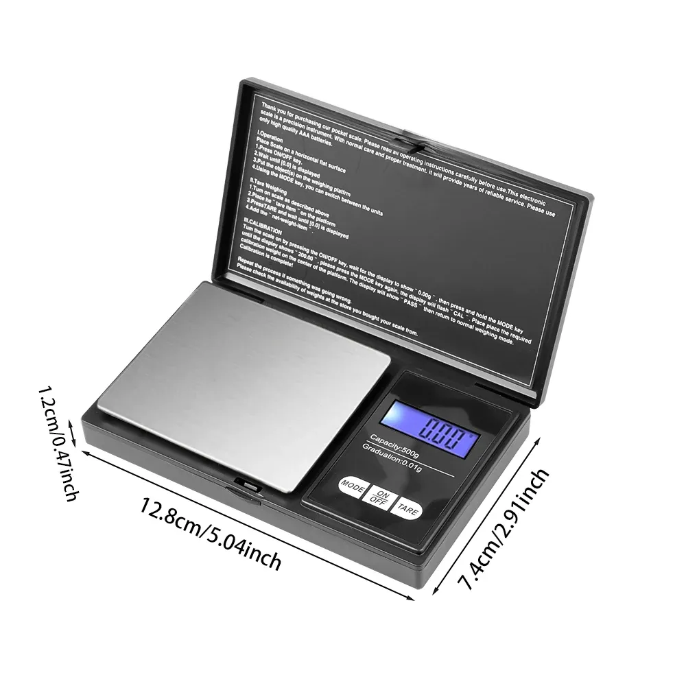 Mini balance à bijoux numérique en acier inoxydable, précision 0,01 g, balance de poche portable pour or, outil de pesée compact 4