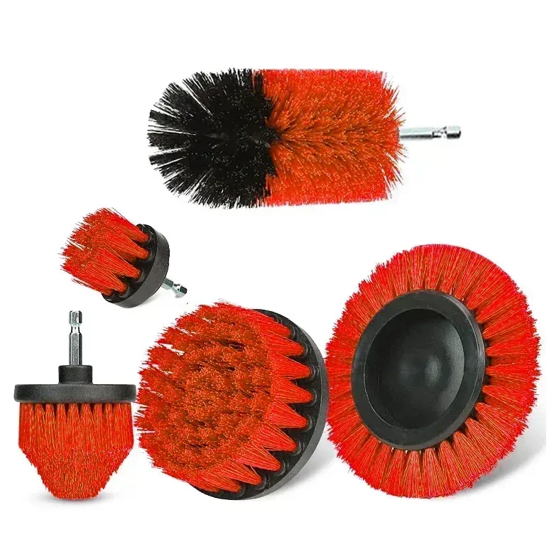 Détail des poils en nylon des brosses de nettoyage