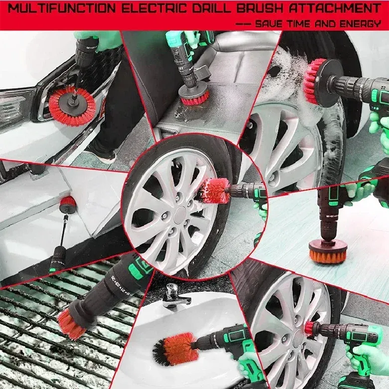 Brosse de nettoyage utilisée sur une jante ou un pneu