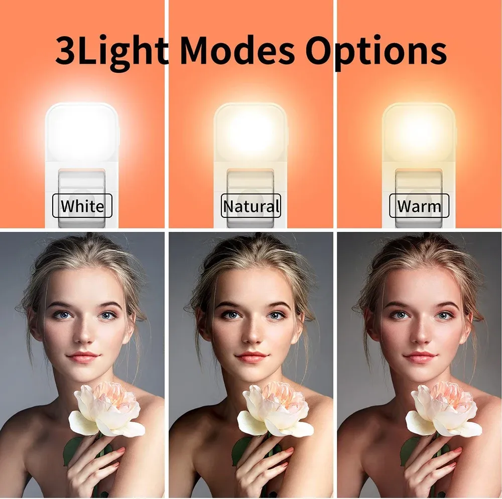 Perche à selfie Bluetooth sans fil avec trépied portable pliable, lumière de remplissage intégrée et télécommande pour smartphone Android et iPhone 3