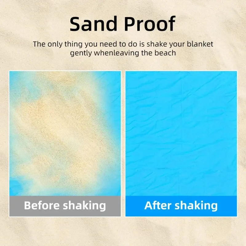 Tapis de plage imperméable extra large, couverture de camping d'extérieur pliable, tapis de pique-nique léger et portable sans sable 3