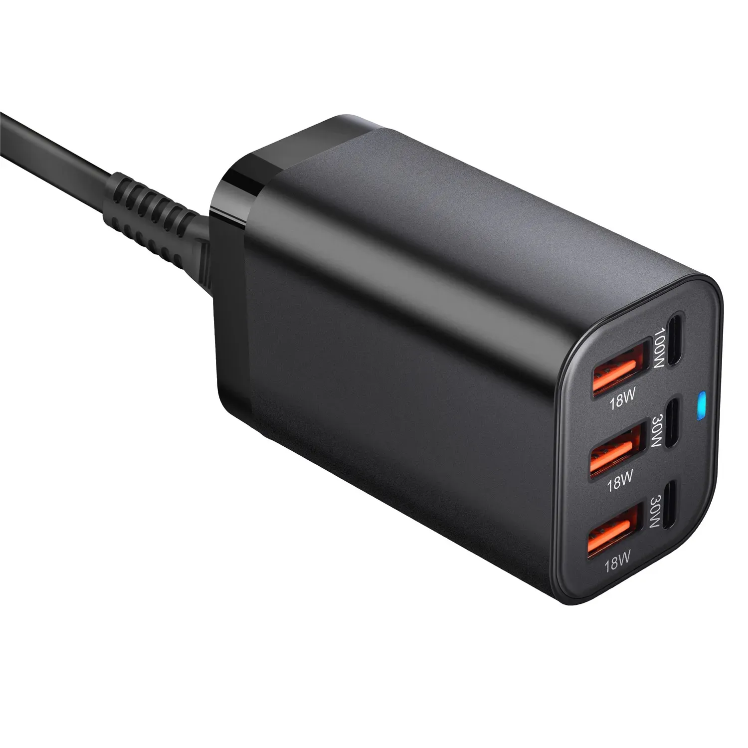 Ports USB-C et USB-A du chargeur