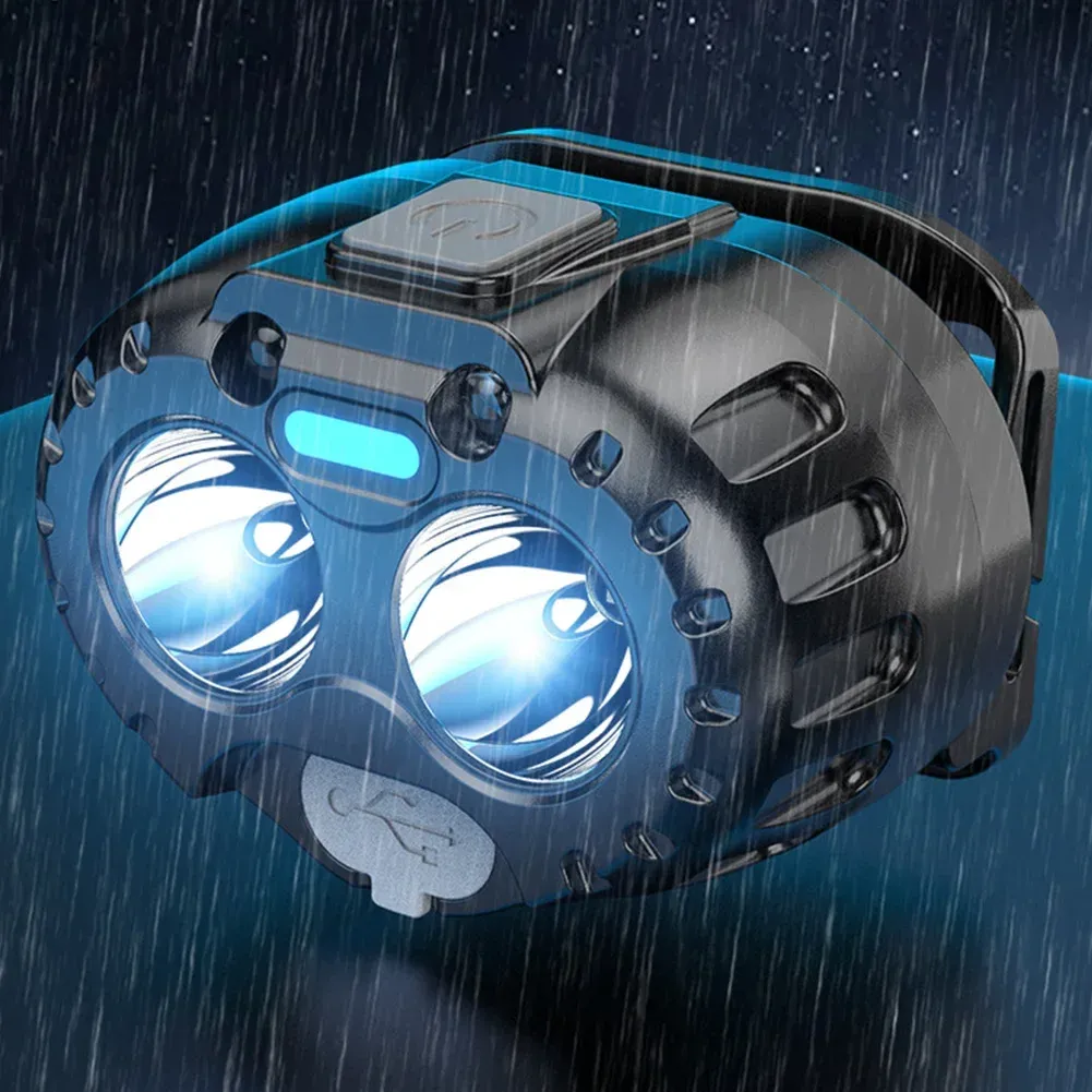 Lampe frontale LED sous différents angles