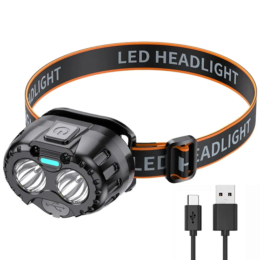 Lampe frontale LED étanche IPX4, 250 lumens, XPE, batterie 500 mAh, pour la pêche, le camping et la randonnée 7