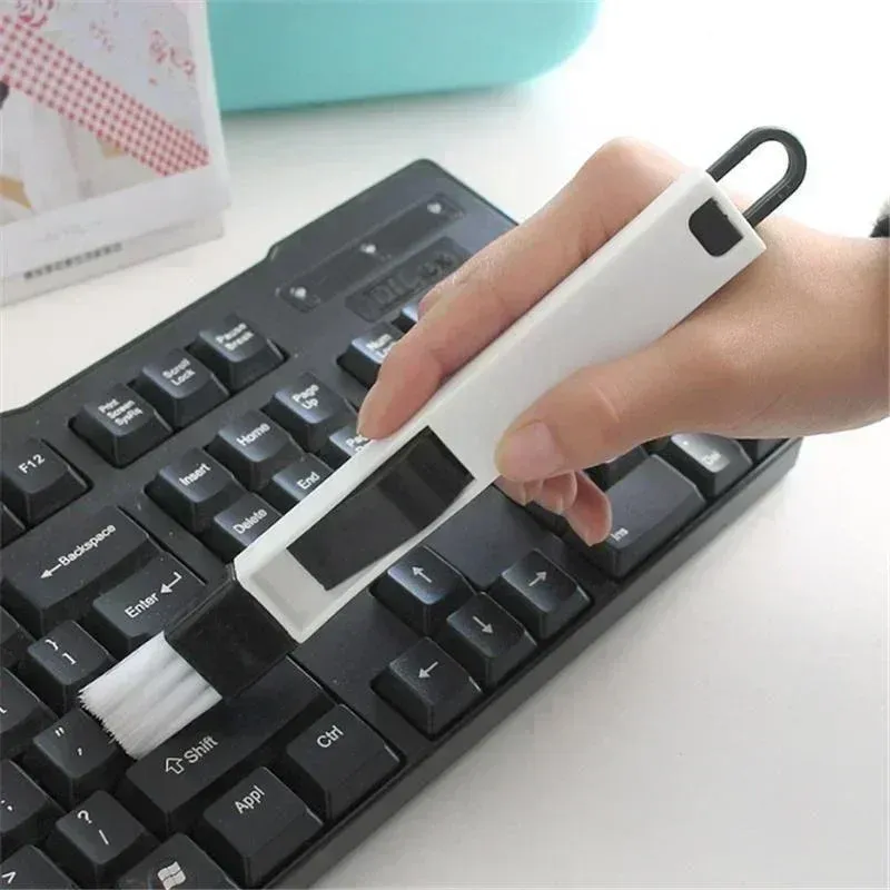 Brosse de nettoyage pour rail de fenêtre, brosse pour coin de clavier et pelle à poussière 3