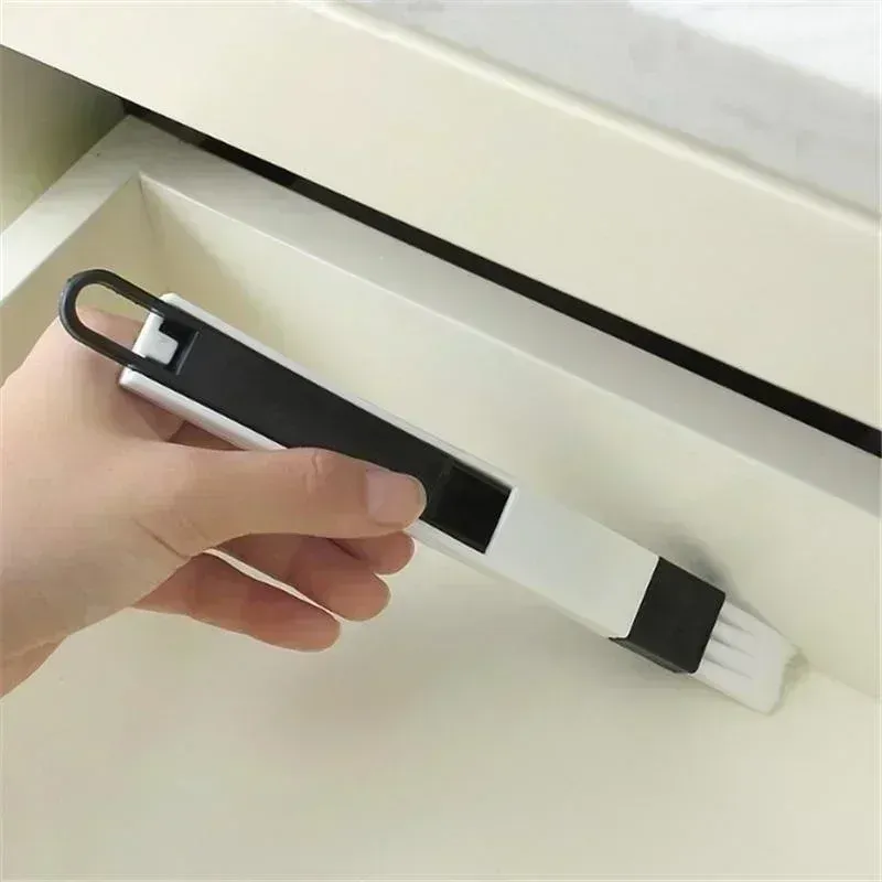 Brosse de nettoyage pour rail de fenêtre, brosse pour coin de clavier et pelle à poussière 4