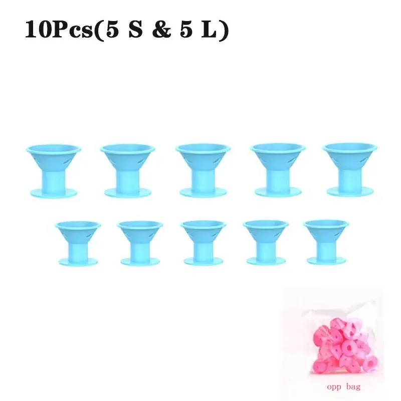 10/20 pièces Bigoudis en silicone souple sans chaleur, rouleaux à cheveux sans clips, outils de coiffure DIY 8