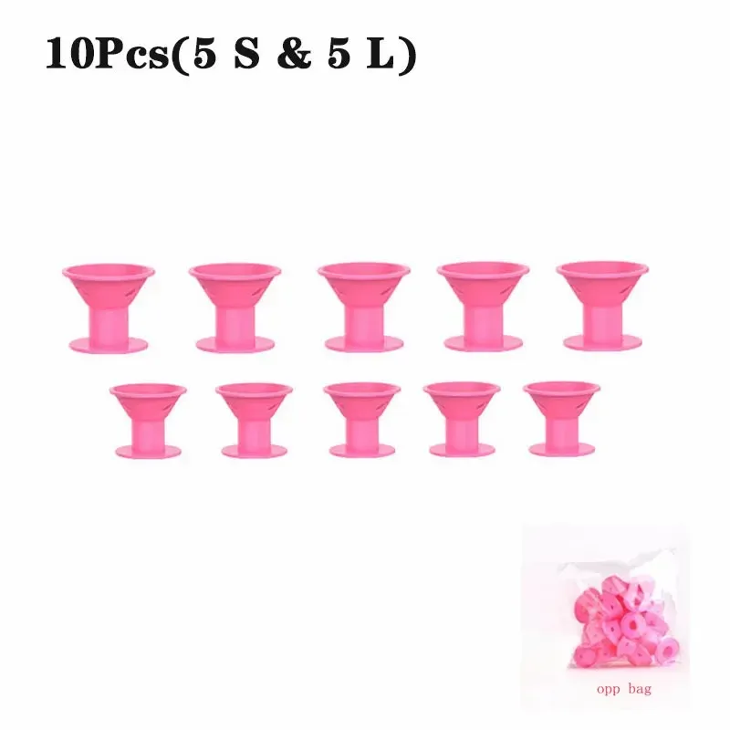 10/20 pièces Bigoudis en silicone souple sans chaleur, rouleaux à cheveux sans clips, outils de coiffure DIY 7