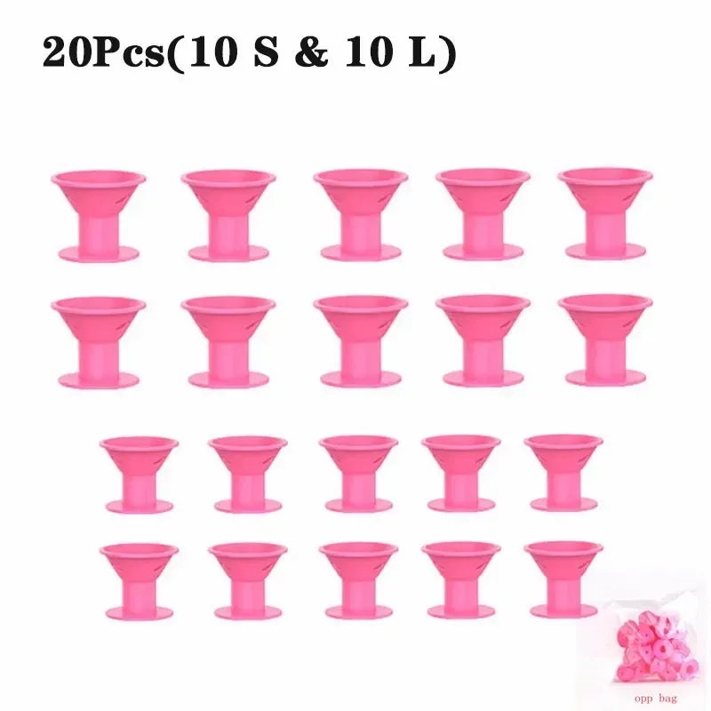 10/20 pièces Bigoudis en silicone souple sans chaleur, rouleaux à cheveux sans clips, outils de coiffure DIY 11