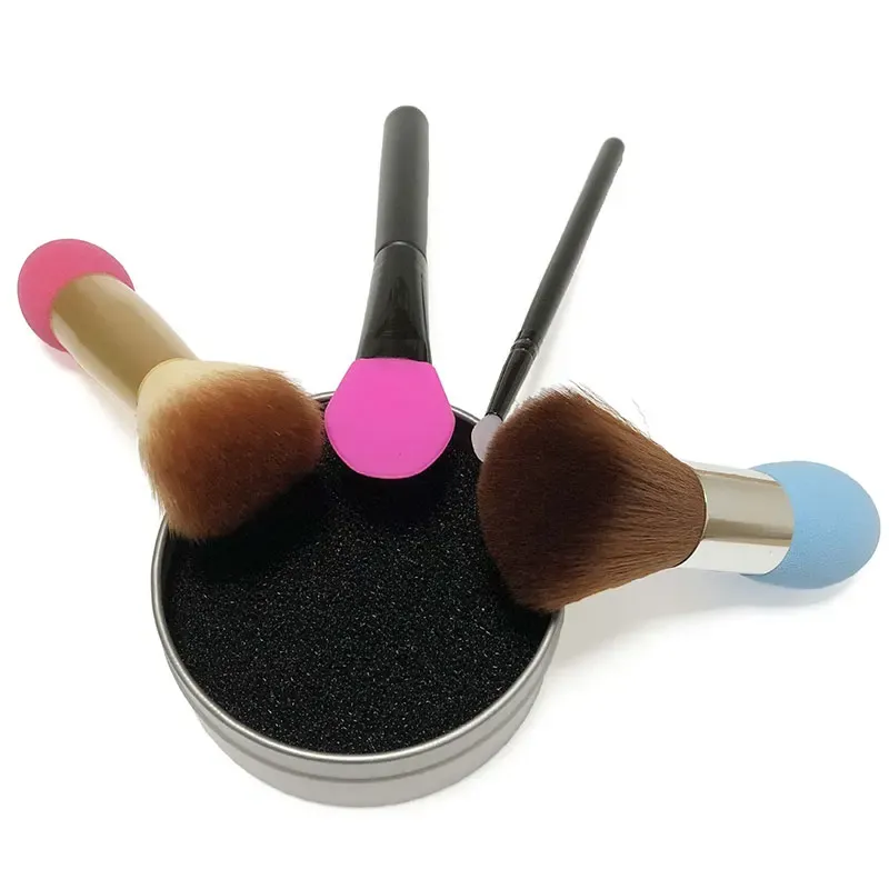 Éponge de nettoyage pour pinceaux de maquillage au charbon actif