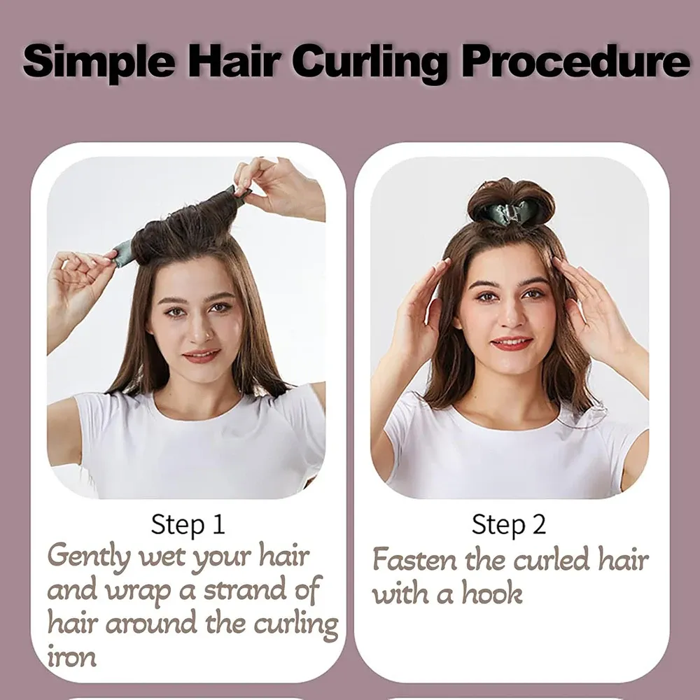 Bigoudis sans chaleur, bandeau boucleur, rouleaux à cheveux sans chaleur, boucles paresseuses avec crochet, tige souple et flexible pour dormir, outils de coiffure 3