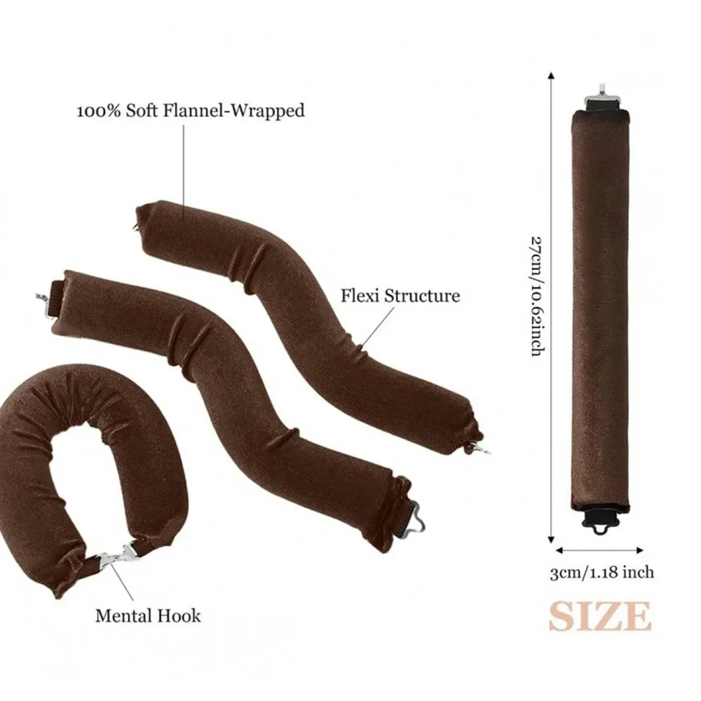 Bigoudis sans chaleur, bandeau boucleur, rouleaux à cheveux sans chaleur, boucles paresseuses avec crochet, tige souple et flexible pour dormir, outils de coiffure 5