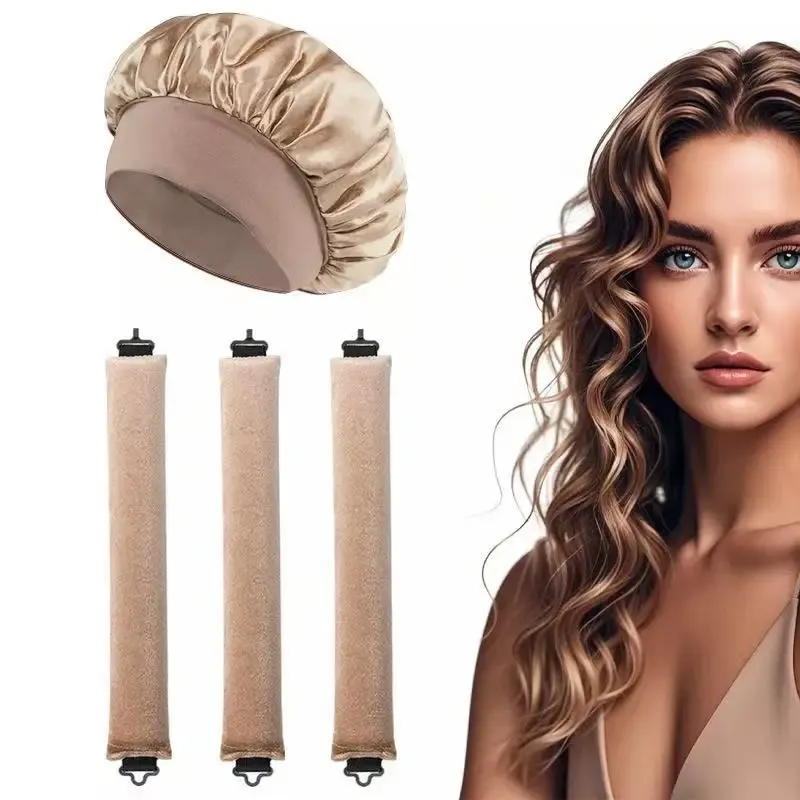 Bigoudis sans chaleur, bandeau boucleur, rouleaux à cheveux sans chaleur, boucles paresseuses avec crochet, tige souple et flexible pour dormir, outils de coiffure 17
