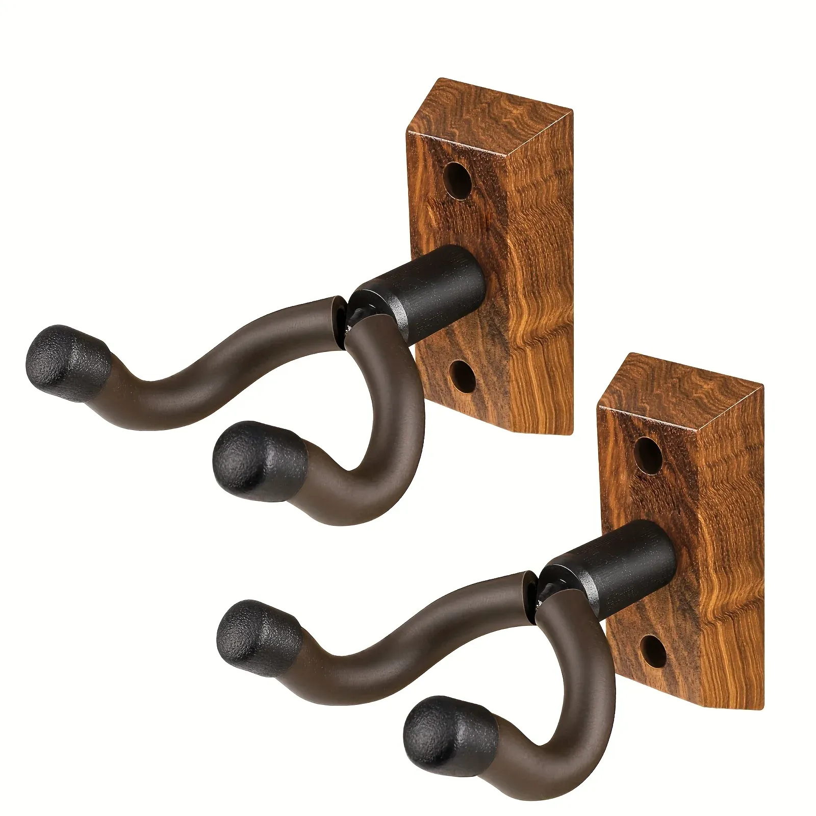 Support mural pour guitare en bois de zèbre, cintre pour guitare avec crochets rotatifs, adapté à toutes les tailles de guitares, lot de 1 pièce 5